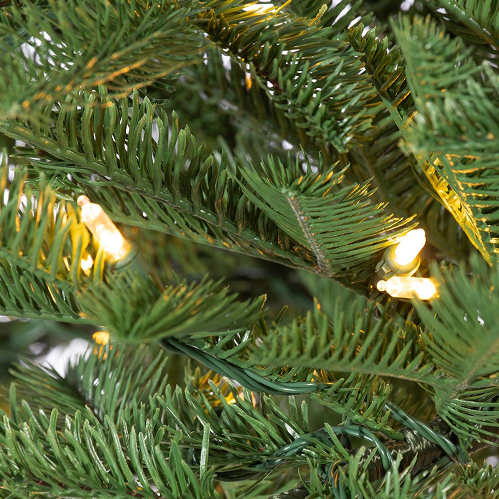 7'Hx42"W Pencil Pine Artificial Christmas Tree w/Metal Plate, LED Pre-Lit -Green - Image 4