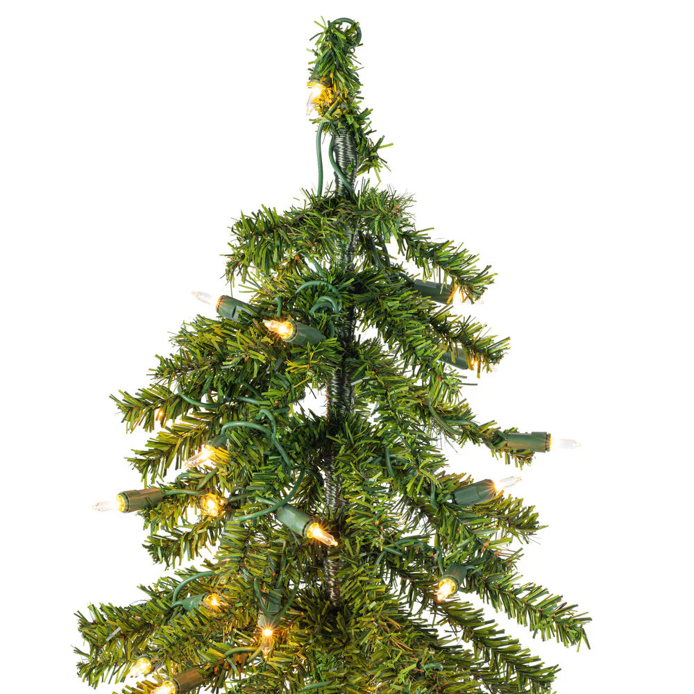 7'Hx44"W Natural Trunk Alpine Artificial Christmas Tree, Micro LED Pre-Lit (Multi-Mode) -Green - Image 3