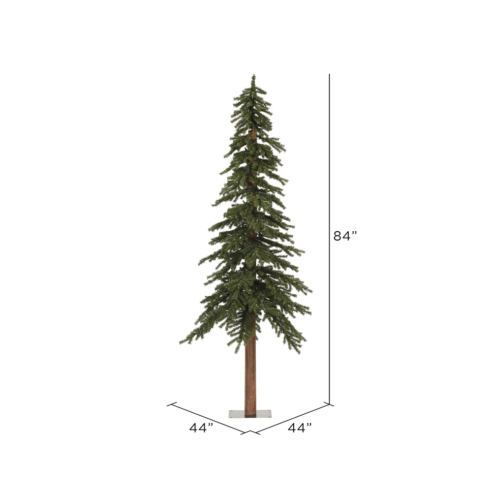 7'Hx44"W Natural Trunk Alpine Artificial Christmas Tree, Unlit -Green - Image 3