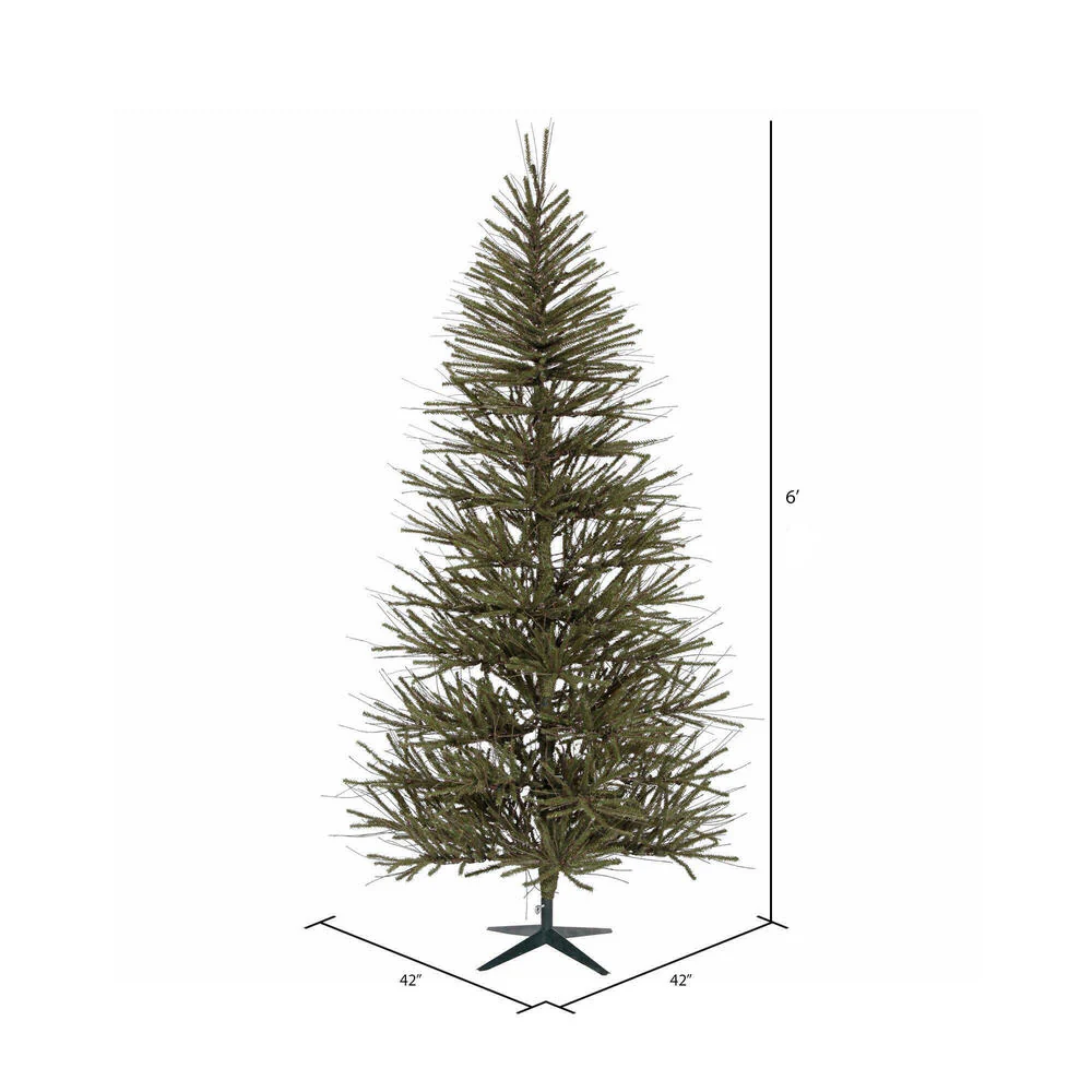 7'Hx46"W Vienna Twig Artificial Christmas Tree, Unlit -Brown/Green - Image 3