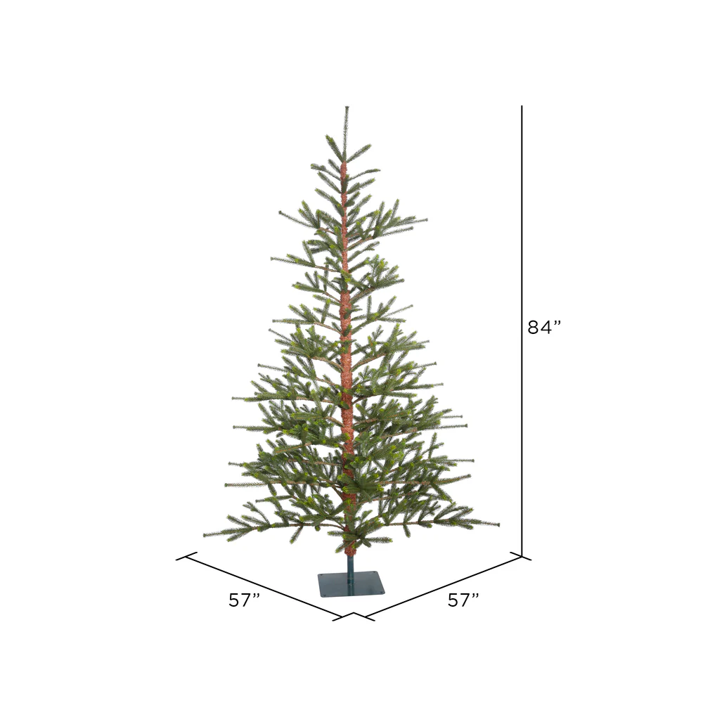 7'Hx57"W PE Bed Rock Pine Artificial Christmas Tree, Unlit -Green/Brown - Image 3