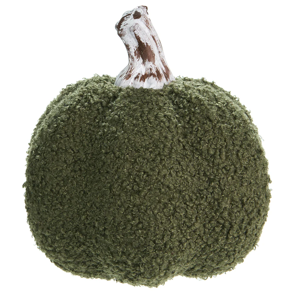 7"Hx6.25"W Artificial Fur Pumpkin -Green (Pack of 4)