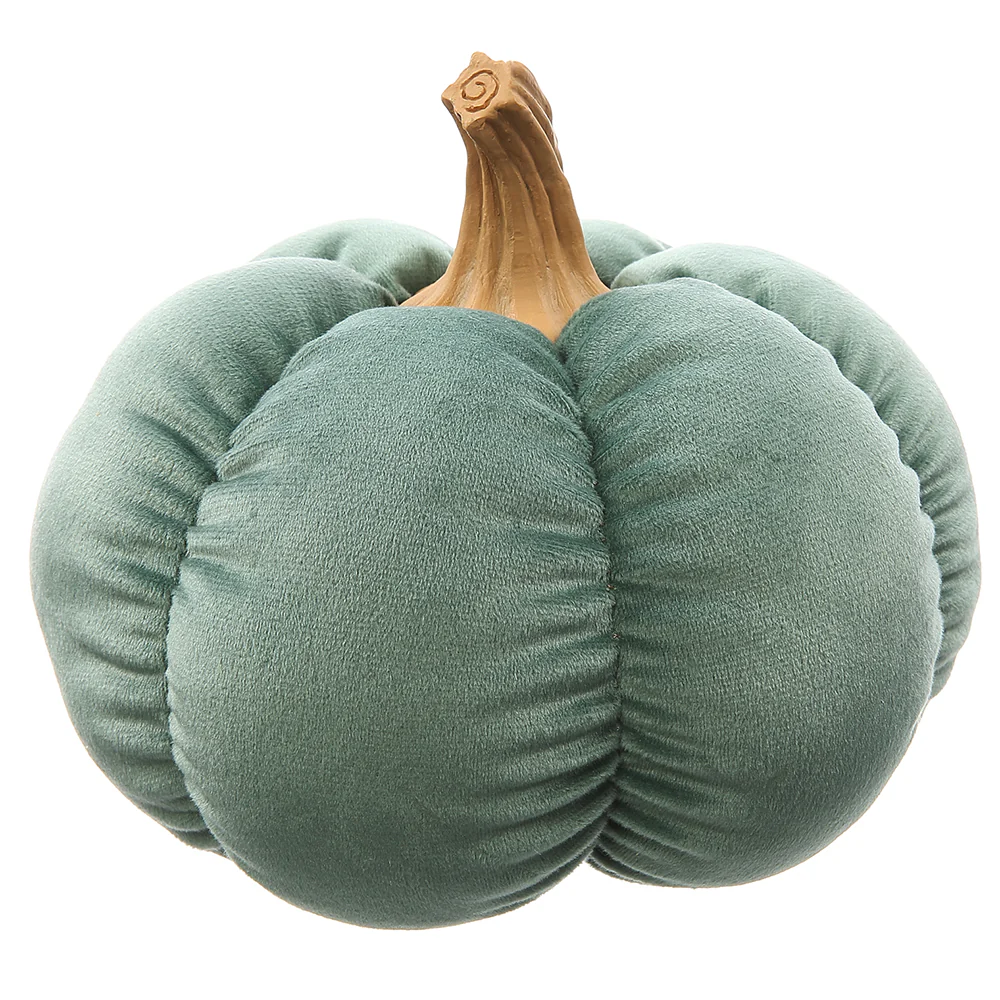 7"Hx7.5"W Artificial Fabric Pumpkin -Teal (Pack of 12)