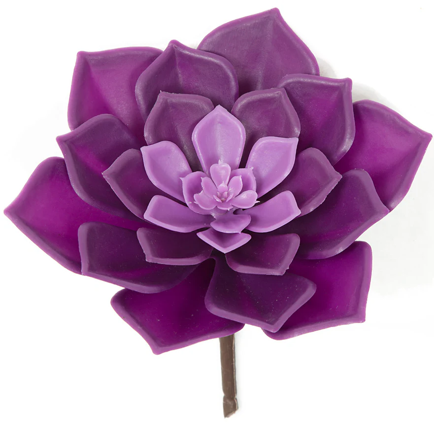 7"Hx7"W Outdoor UV-Proof Artificial Echeveria Succulent Stem -2 Tone Purple (Pack of 6)