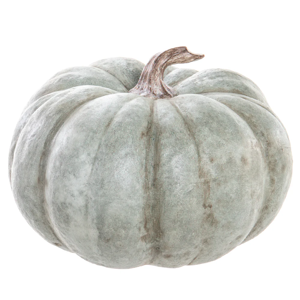 7"Hx9.75"W Artificial Pumpkin -Cream/Green (Pack of 2)