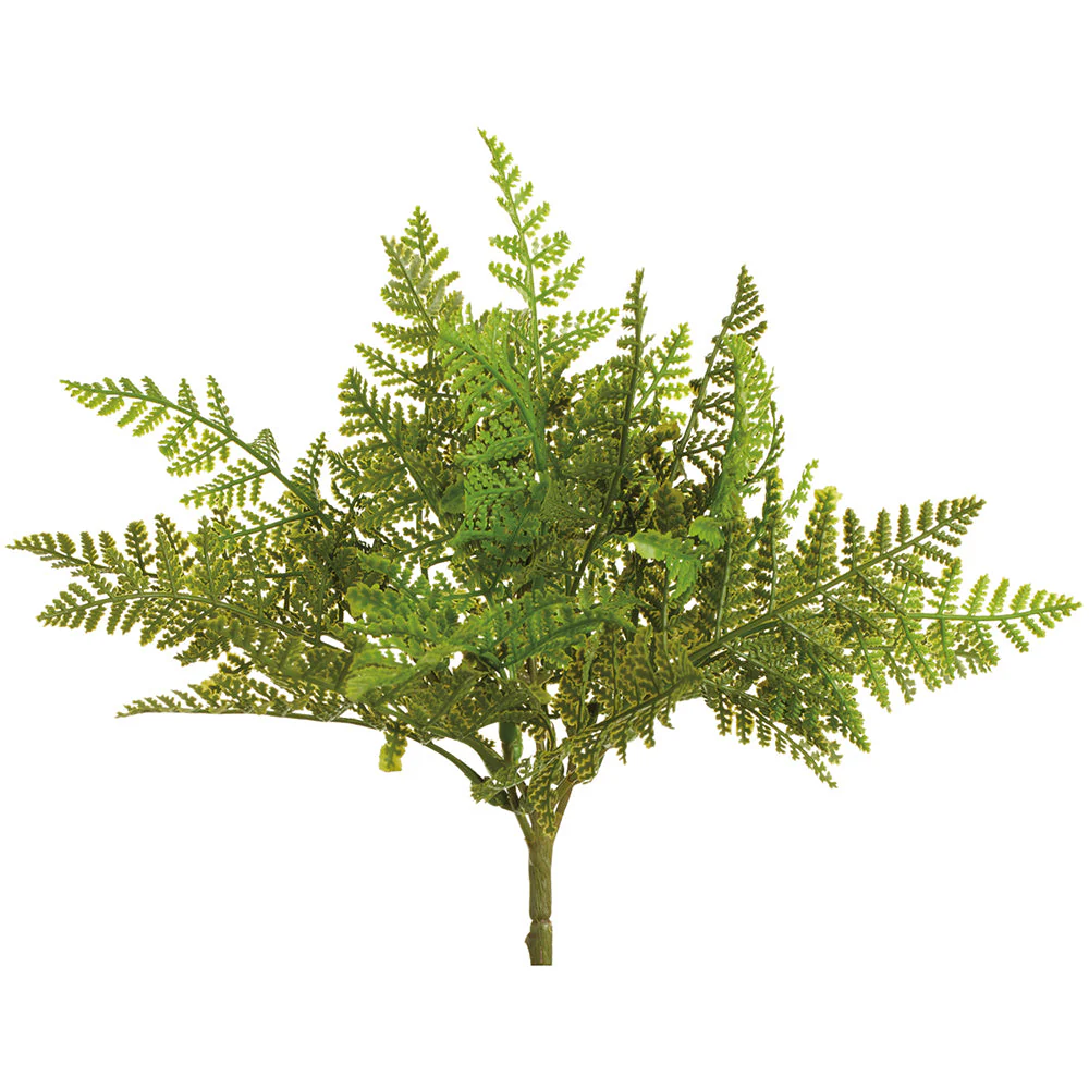 8.5" Outdoor UV-Resistant Artificial Fern Plant -Green (Pack of 24)