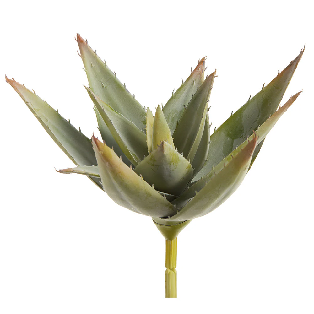 8" Agave Cactus Artificial Stem Pick -Green/Burgundy (Pack of 12)
