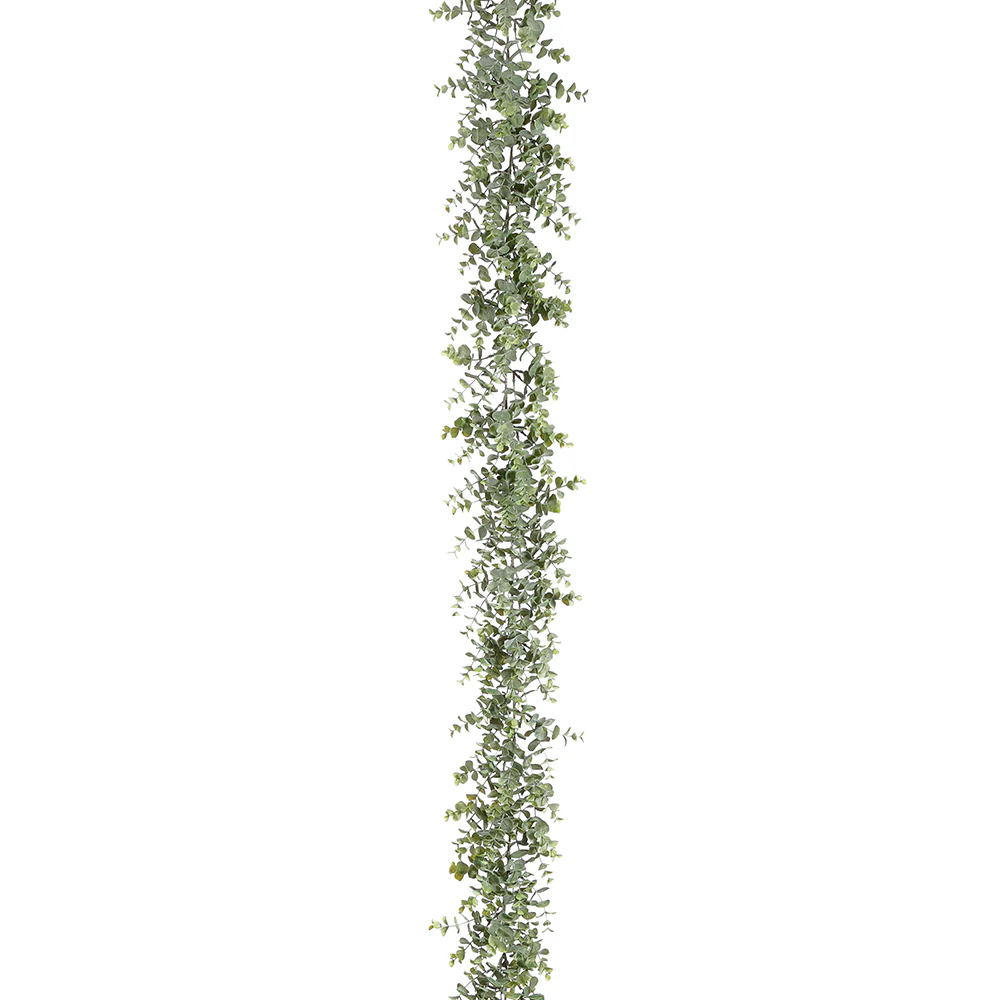 8' Artificial Eucalyptus Leaf Garland -Green (Pack of 4)