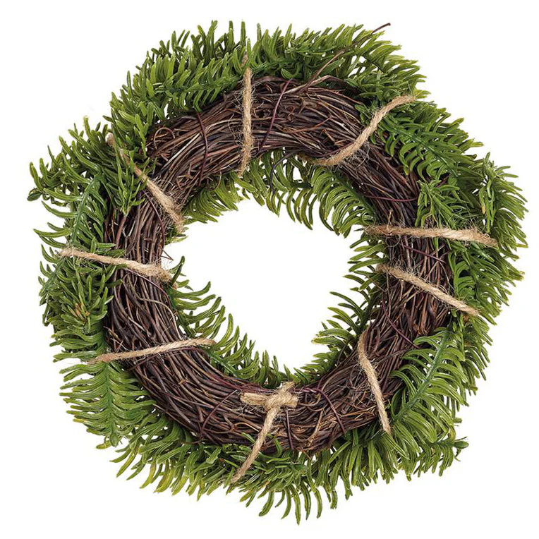 8" Artificial Pine & Pinecone Wreath -Green/Brown (Pack of 6) - Image 2