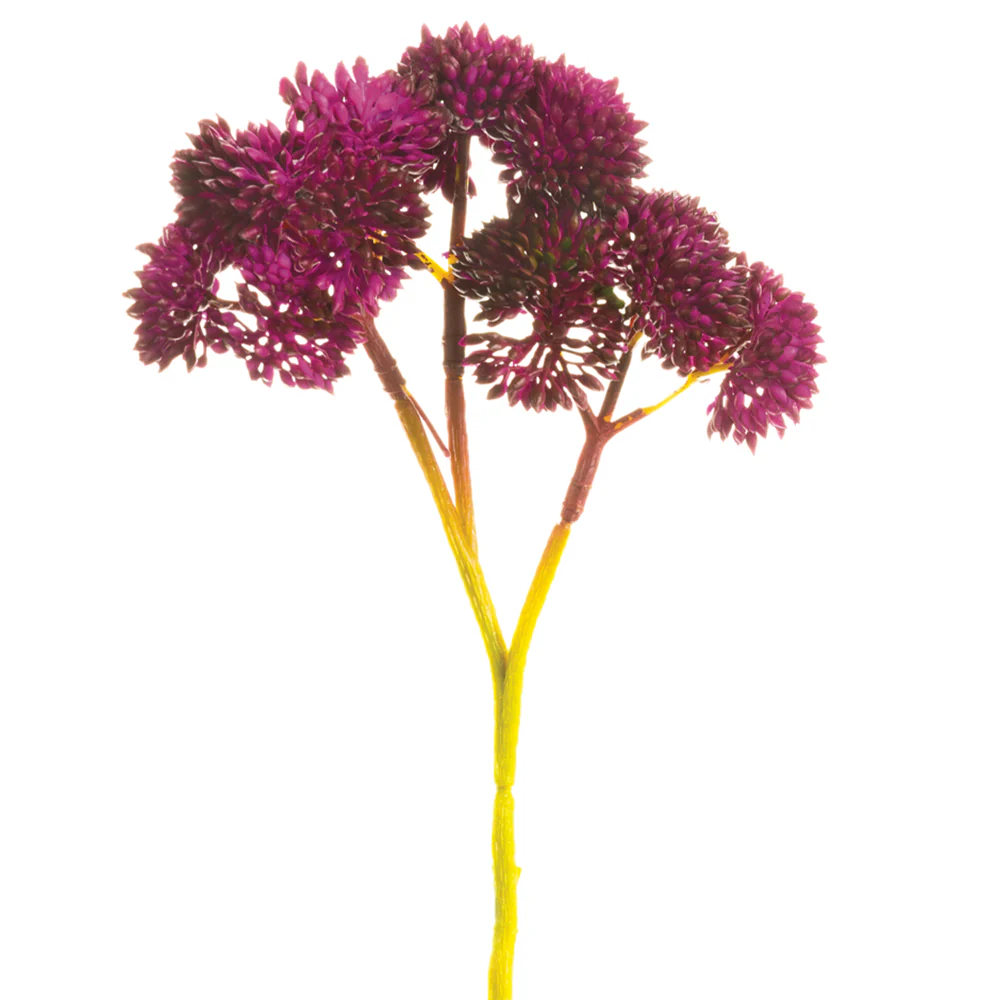 8" Artificial Sedum Flower Spray Pick -Burgundy (Pack of 36)