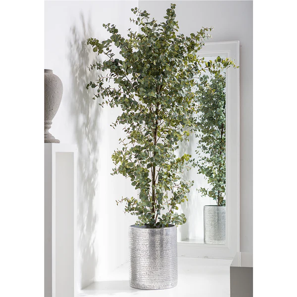 8' Eucalyptus Silk Tree w/Aluminum Planter -Green - Image 2