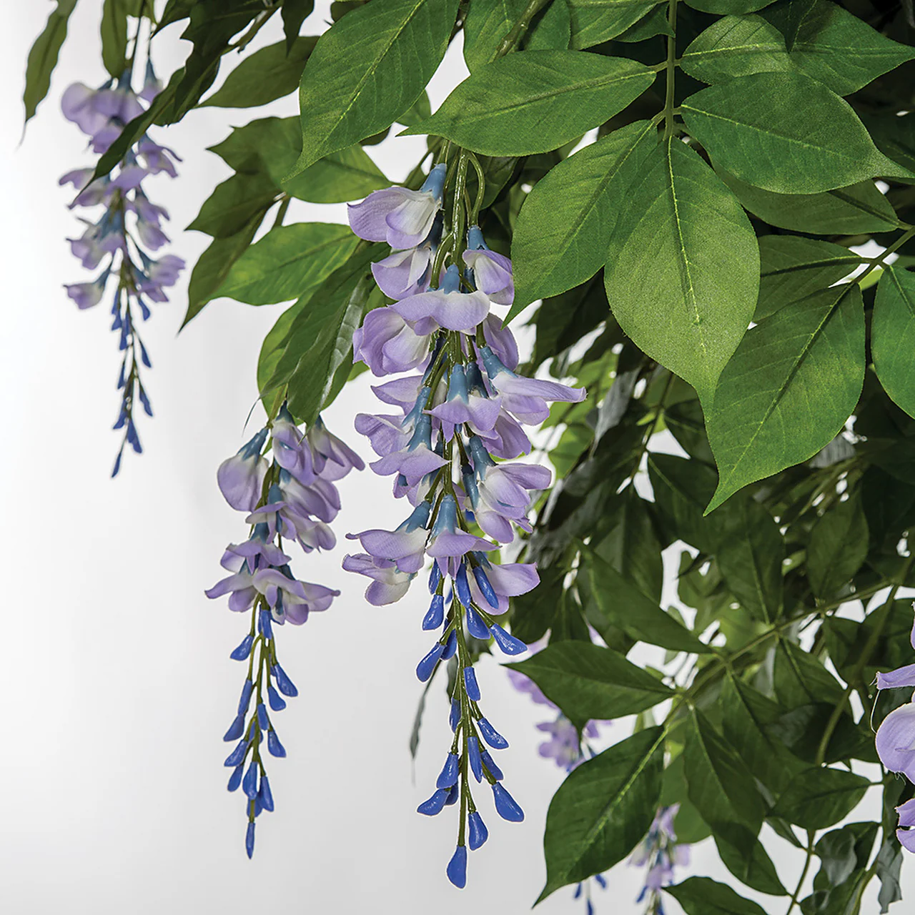 8' Hanging Wisteria Blossom Flower Silk Tree w/Pot -Purple/Helio - Image 2