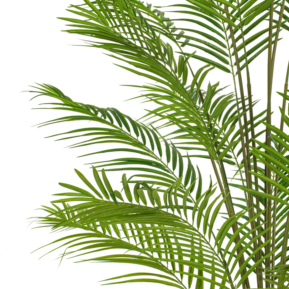 8' Silk Areca Palm Tree w/Plastic Pot -Green - Image 2