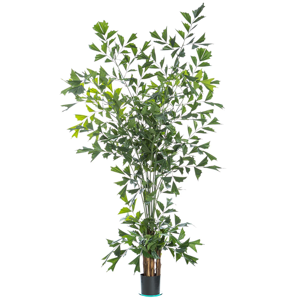 8' Silk Fishtail Palm Tree w/Pot -Green