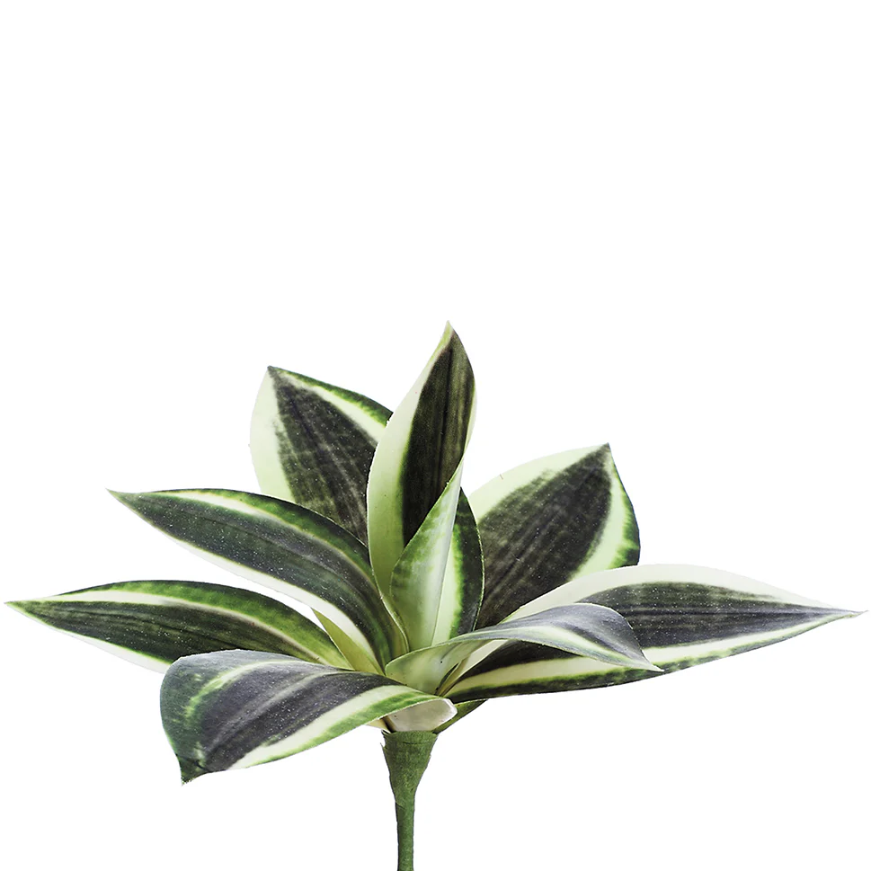 8" Silk Mini Bromeliad Plant Stem -Variegated (Pack of 24)