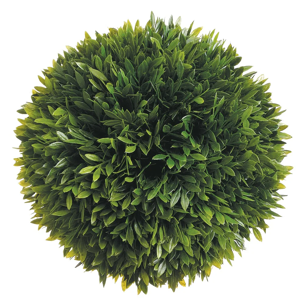 8" Tea Leaf Ball-Shaped Artificial Topiary -Green (Pack of 6)