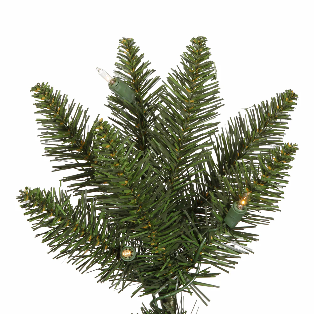 8'6"Hx28"W Pole Durham Pine Artificial Christmas Tree, LED Pre-Lit -Green - Image 2