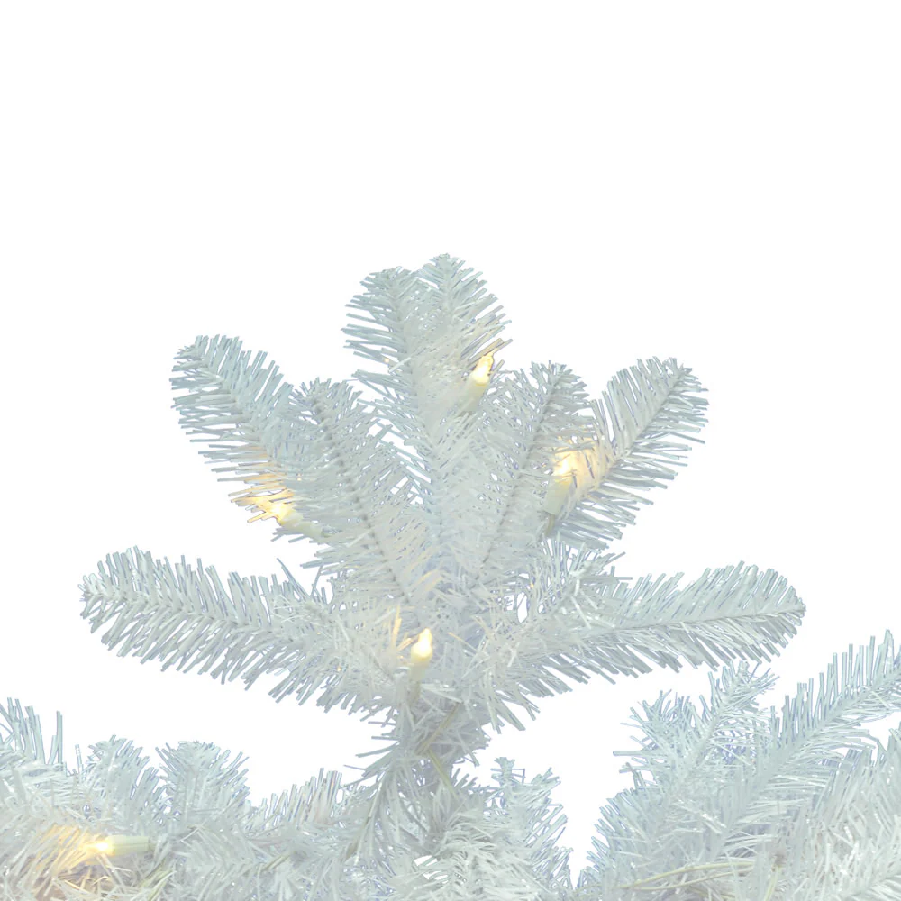 8'6"Hx40"W Pencil White Salem Pine Artificial Christmas Tree, LED Pre-Lit -White - Image 2