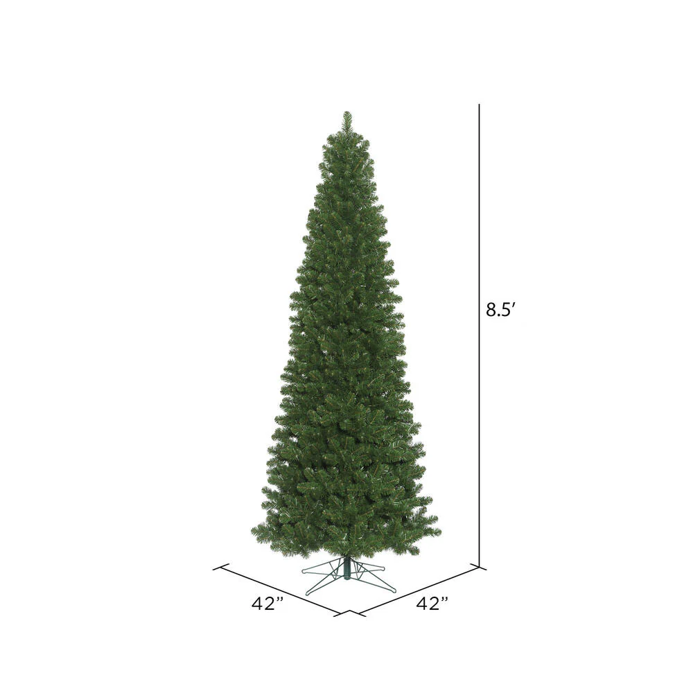 8'6"Hx42"W Slim Oregon Fir Artificial Christmas Tree, Unlit -Green - Image 3