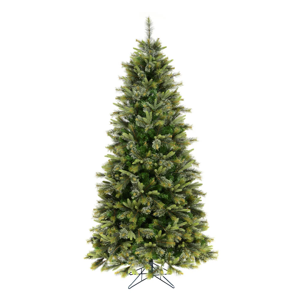 8'6"Hx50"W PE Slim Cashmere Pine Artificial Christmas Tree, Unlit -Green