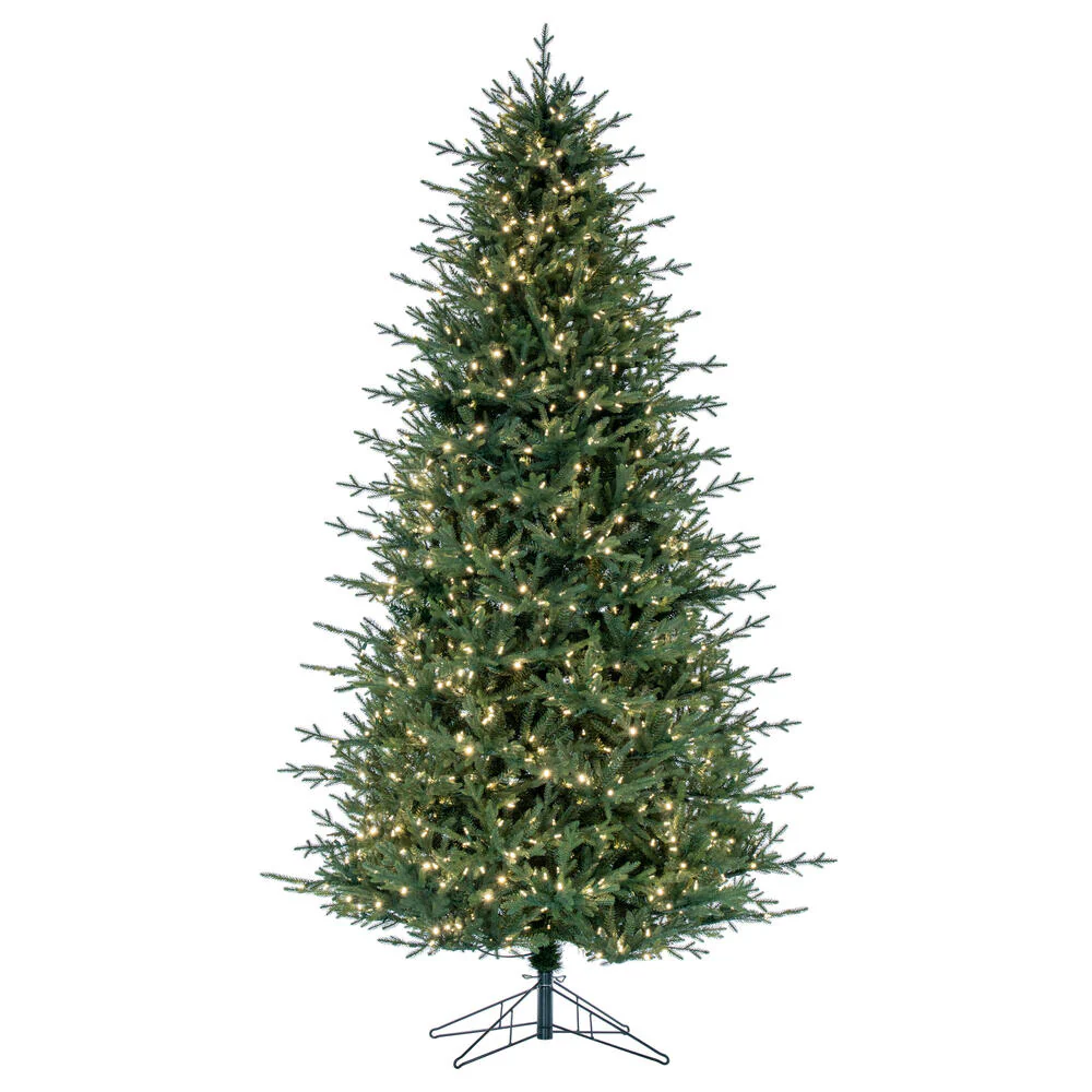8'6"Hx54"W PE Slim Itasca Fraser Artificial Christmas Tree, LED Pre-Lit -Green