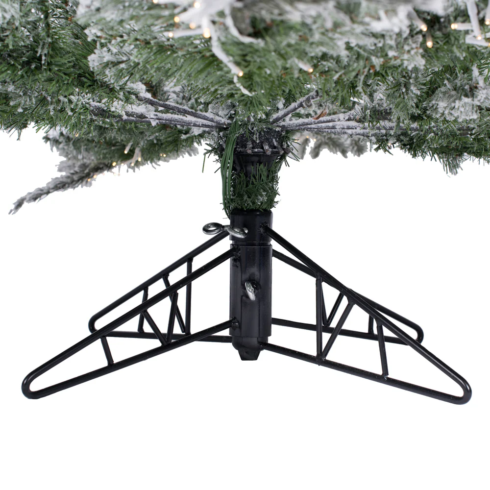 8'6"Hx58"W Flocked Sierra Artificial Christmas Tree, Unlit -White/Green - Image 4