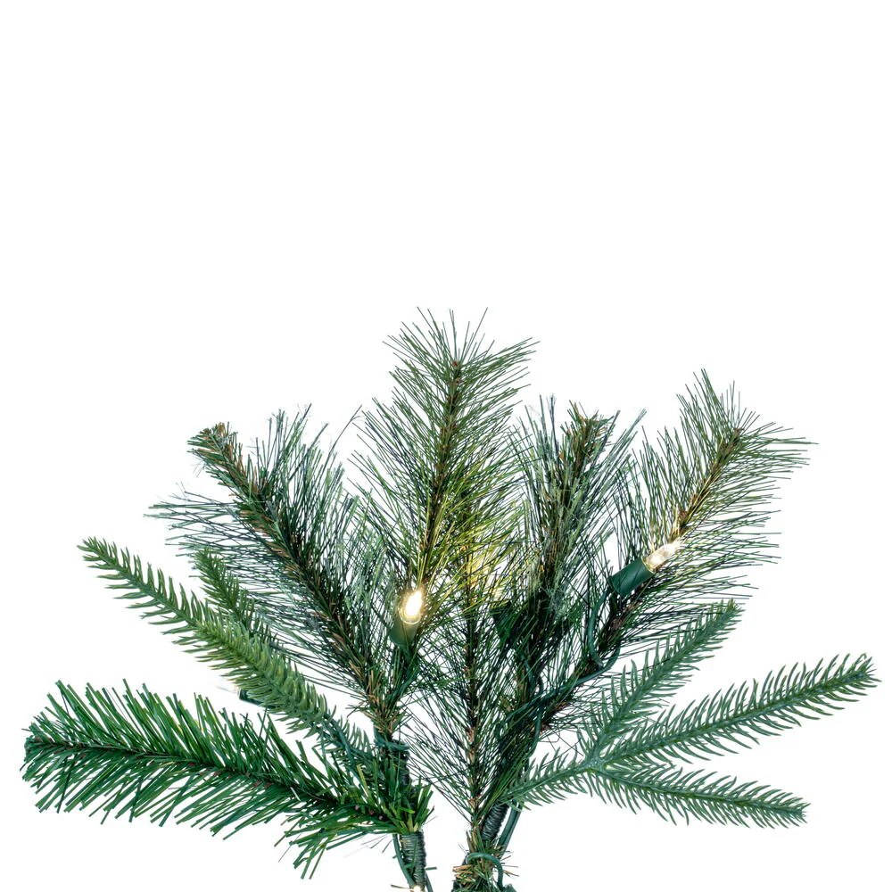 8'6"Hx61"W PE Cashmere Pine Artificial Christmas Tree, LED Pre-Lit -Green - Image 5