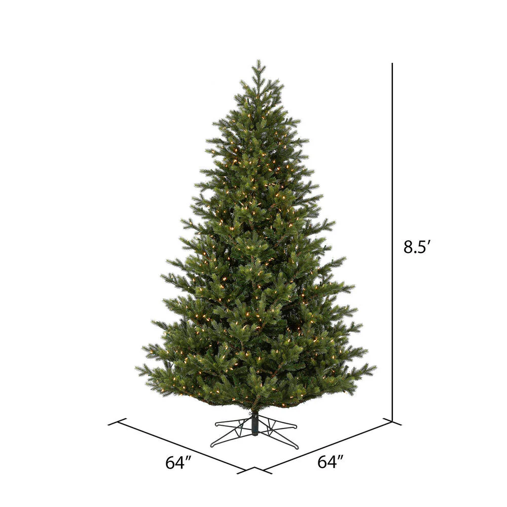 8'6"Hx64"W PE Welch Fraser Artificial Christmas Tree, LED Pre-Lit -Green - Image 3