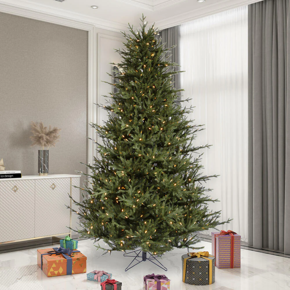8'6"Hx70"W PE Itasca Fraser Artificial Christmas Tree, LED Pre-Lit -Green - Image 8