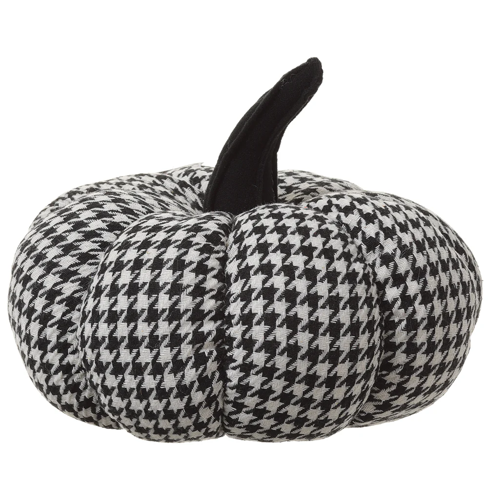 8"Hx10"W Artificial Knitted Pumpkin -Black/White (Pack of 6)