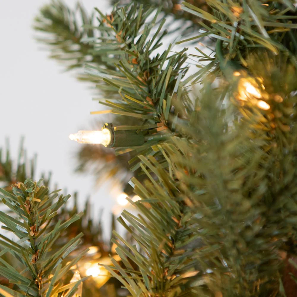 8'Hx35"W Mountain Fir Artificial Tree, Pre-Lit -Green - Image 4