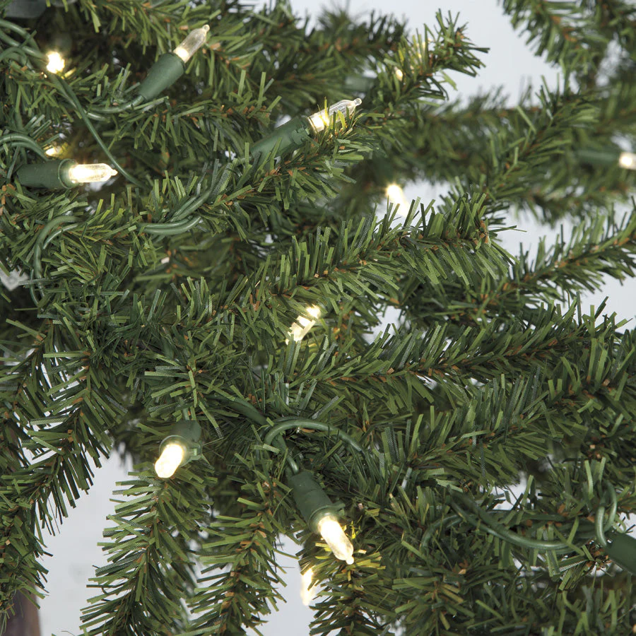 8'Hx50"W Natural Trunk Alpine Artificial Tree, LED Pre-Lit -Green - Image 3