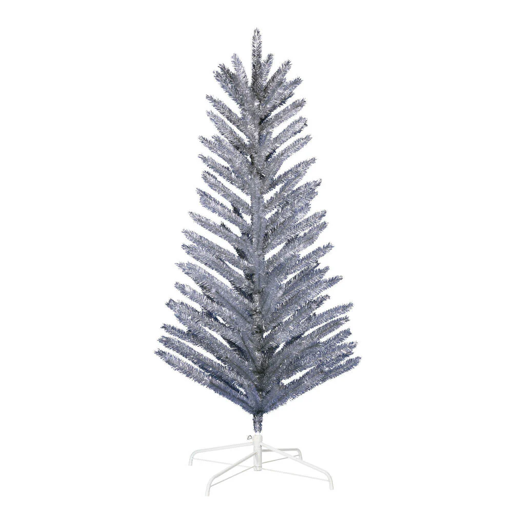 8'Hx51"W Vintage Aluminum Pine Artificial Christmas Tree, Unlit -Silver