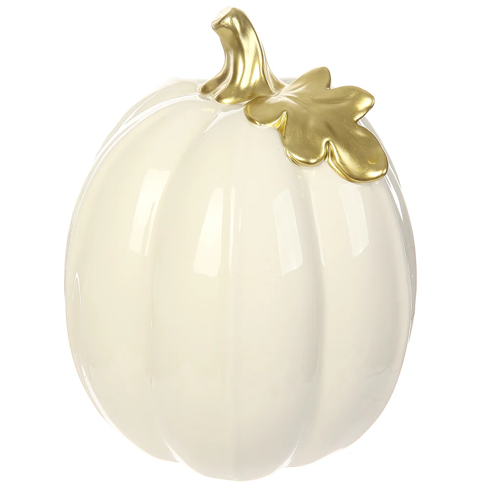 8"Hx6.5"W Artificial Pumpkin -White (Pack of 4)