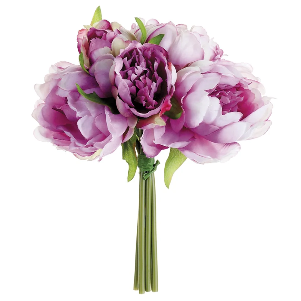 9.5" Peony Silk Flower Bouquet -Violet (Pack of 12)