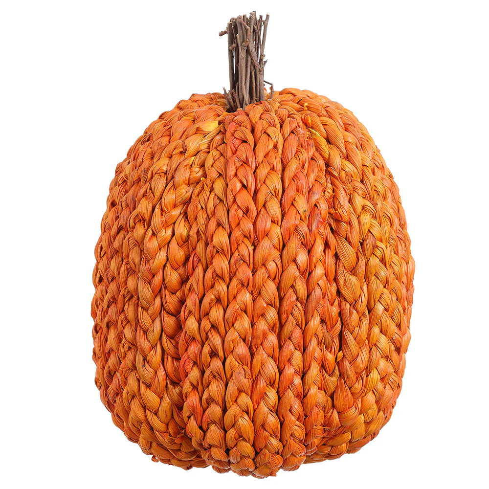 9.5"Hx6.5"W Corn Husk Artificial Pumpkin -Orange (Pack of 4)