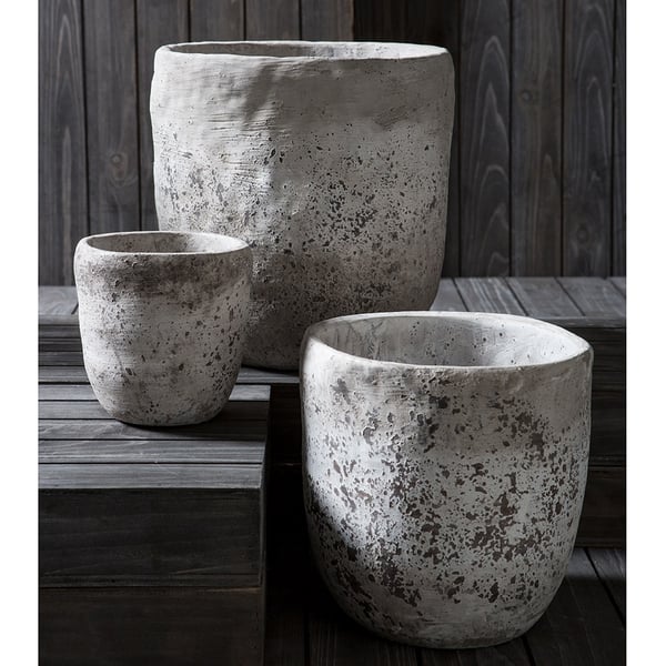 9.5"Hx9.25"W Cement Round Planter -Stone (Pack of 2) - Image 2