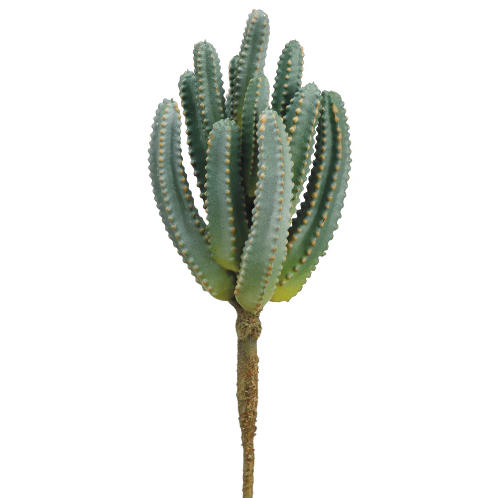 9" Mini Column Cactus Artificial Stem Pick -Green (Pack of 12)