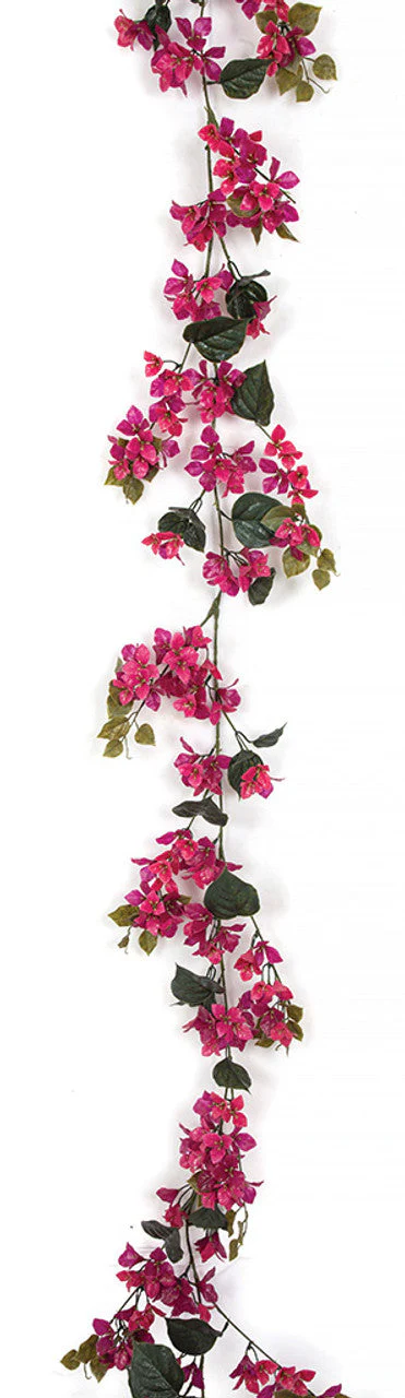 9'6" Outdoor UV-Proof Artificial Bougainvillea Garland Deluxe -Lavender/Fuchsia (Pack of 4) - Image 2