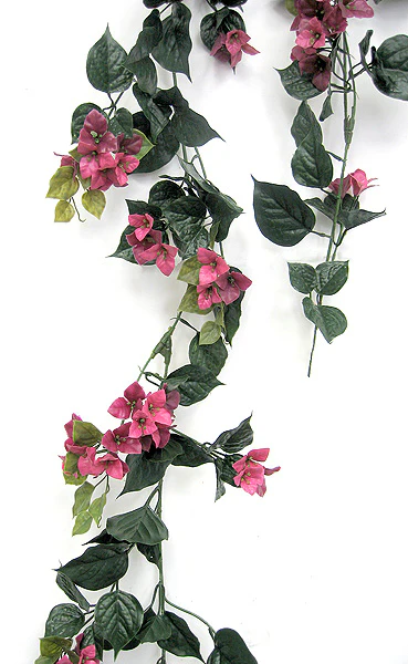 9'6" Outdoor UV-Proof Artificial Bougainvillea Garland -Fuchsia (Pack of 4) - Image 2