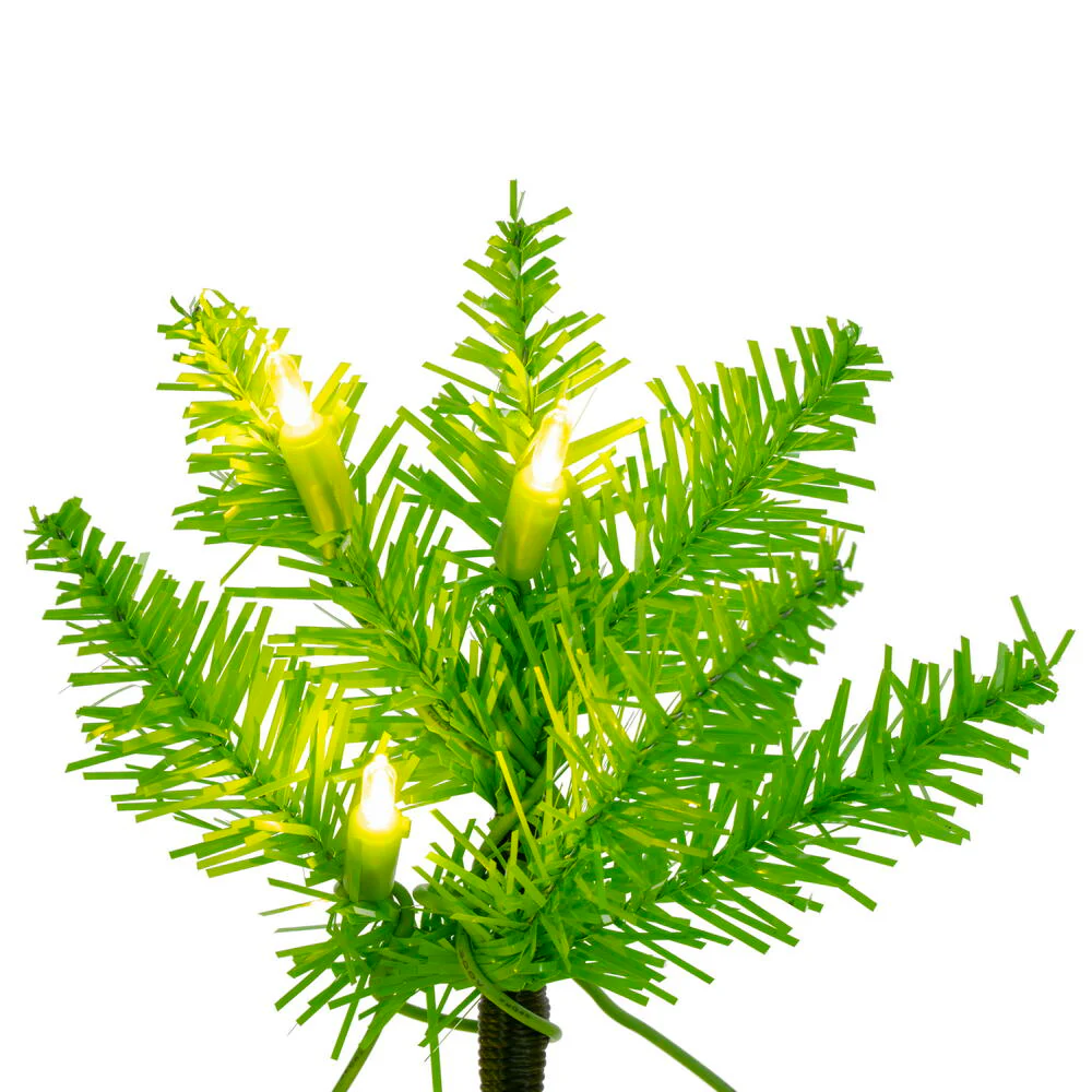 9'6"Hx42"W Pencil Artificial Christmas Tree, LED Pre-Lit (Lime) -Lime - Image 2