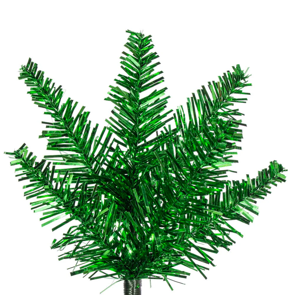 9'6"Hx42"W Tinsel Pencil Artificial Christmas Tree, Unlit -Green - Image 2