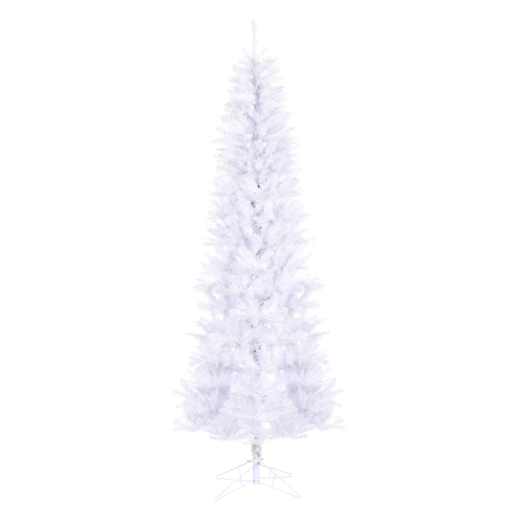 9'6"Hx44"W Pencil White Salem Pine Artificial Christmas Tree, Unlit -White