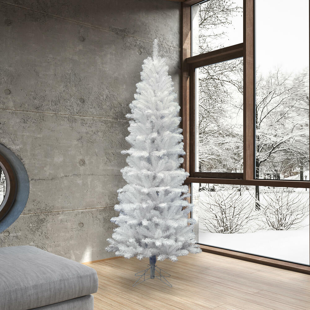 9'6"Hx44"W Pencil White Salem Pine Artificial Christmas Tree, Unlit -White - Image 5