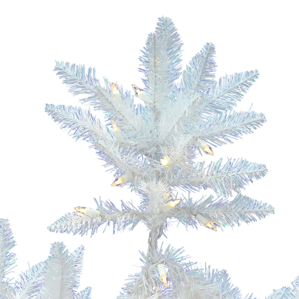 9'6"Hx64"W Sparkle White Spruce Artificial Christmas Tree, LED Pre-Lit -White - Image 2
