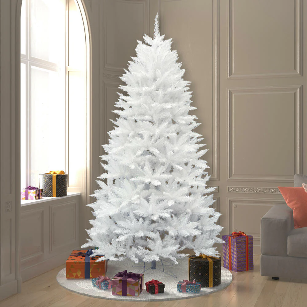 9'6"Hx64"W Sparkle White Spruce Artificial Christmas Tree, Unlit -White - Image 5