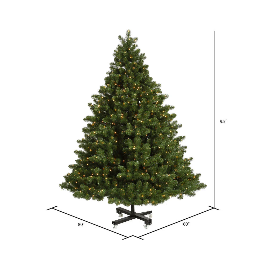 9'6"Hx80"W Grand Teton Pine Artificial Christmas Tree, LED Pre-Lit -Green - Image 3