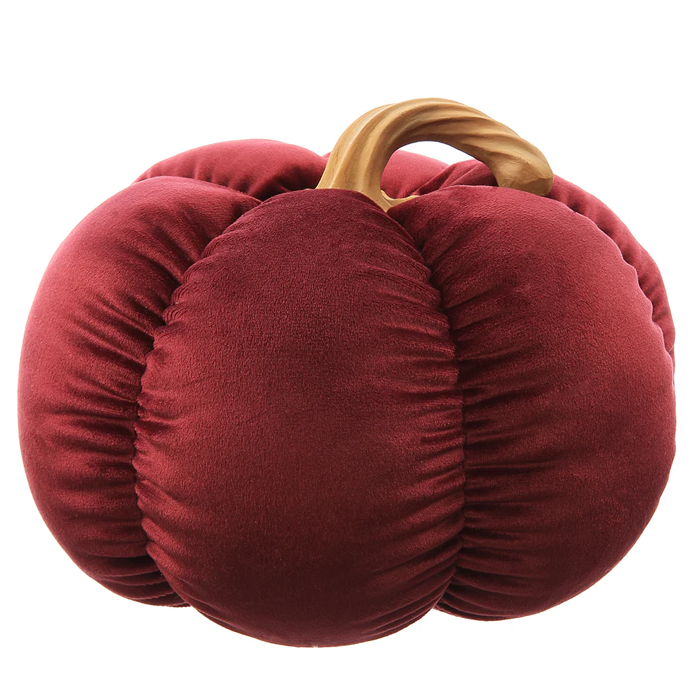 9"Hx11"W Artificial Fabric Pumpkin -Burgundy (Pack of 8)
