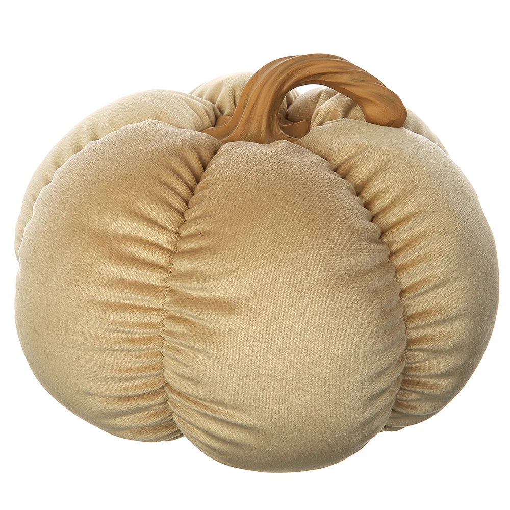 9"Hx11"W Artificial Fabric Pumpkin -Taupe (Pack of 8)