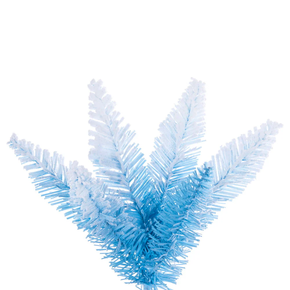 9'Hx32"W Flocked Fir Artificial Christmas Tree, Unlit -Baby Blue/White - Image 2